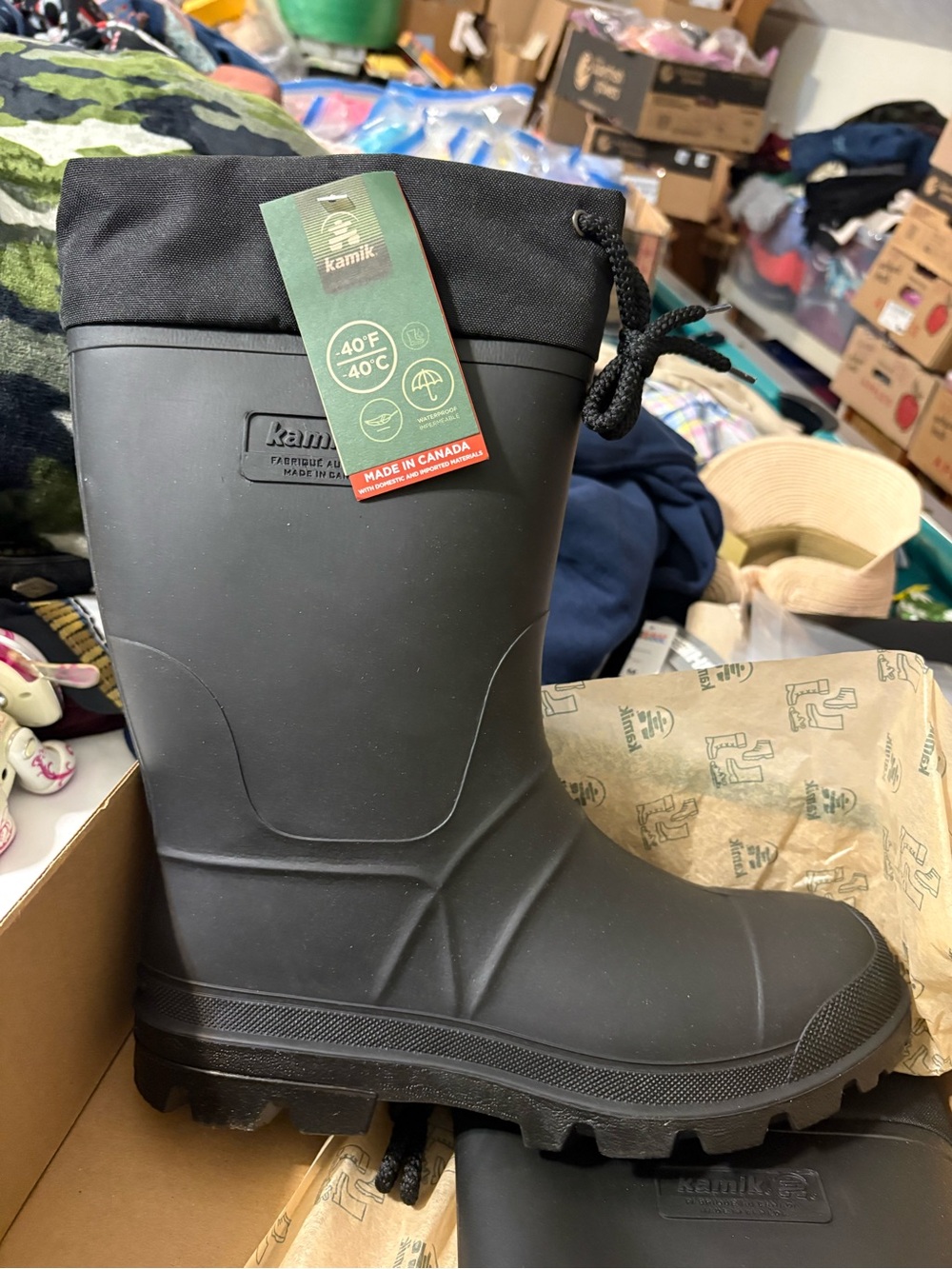 Kamik Black Icebreakers Insulated Rubber waterproof Boots Men’s Size 11